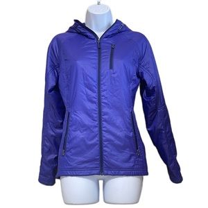 REI pertex quantum polartec womens purple zip up waterproof jacket
